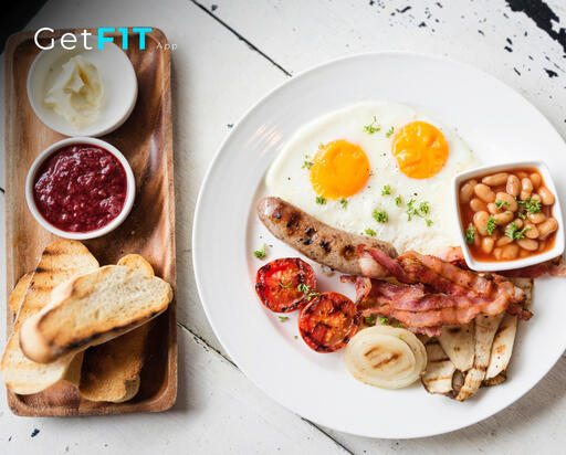 Average British Meal english breakfast high in calories