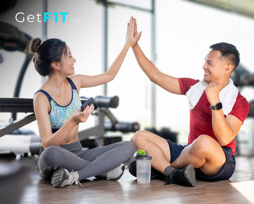 Fitness For Busy Men and Women Male and female working out